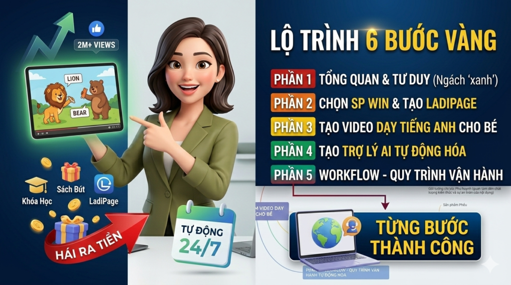 Khóa Học Hướng Dẫn Làm Video Dạy Tiếng Anh Cho Bé | Kiếm Thu Nhập Thụ Động