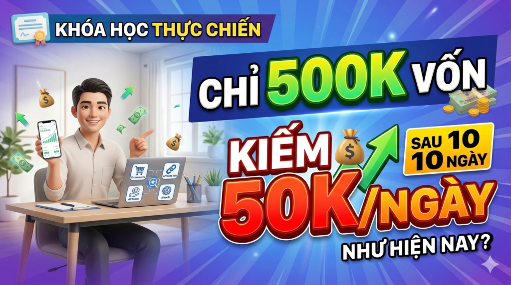 Khóa Học Thực Chiến: Chỉ 500k Làm Gì Để Kiếm 50k/Ngày Sau 10 Ngày Như Hiện Nay?