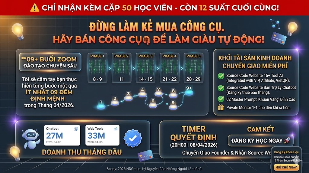 [LÀM CHỦ AI] ĐỪNG ĐỂ TRÍ TUỆ NHÂN TẠO CƯỚP VIỆC CỦA BẠN - HÃY DÙNG NÓ ĐỂ XÂY ĐẾ CHẾ RIÊNG!