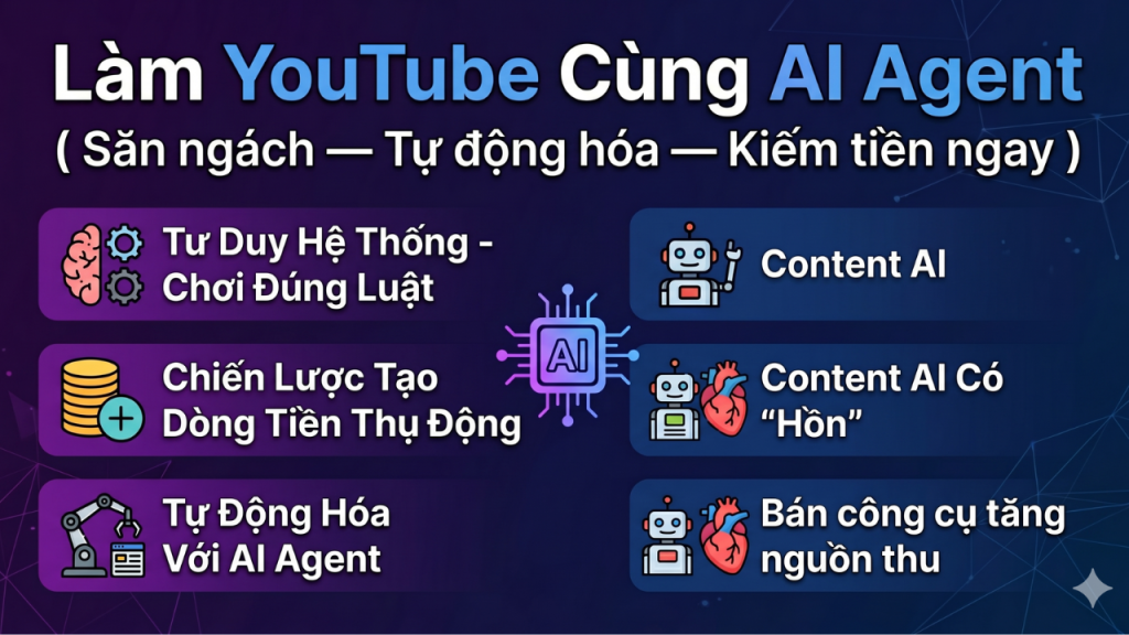 KHÓA HỌC ĐẶC BIỆT: Làm YouTube Cùng AI Agent ( Săn ngách — Tự động hóa — Kiếm tiền ngay )